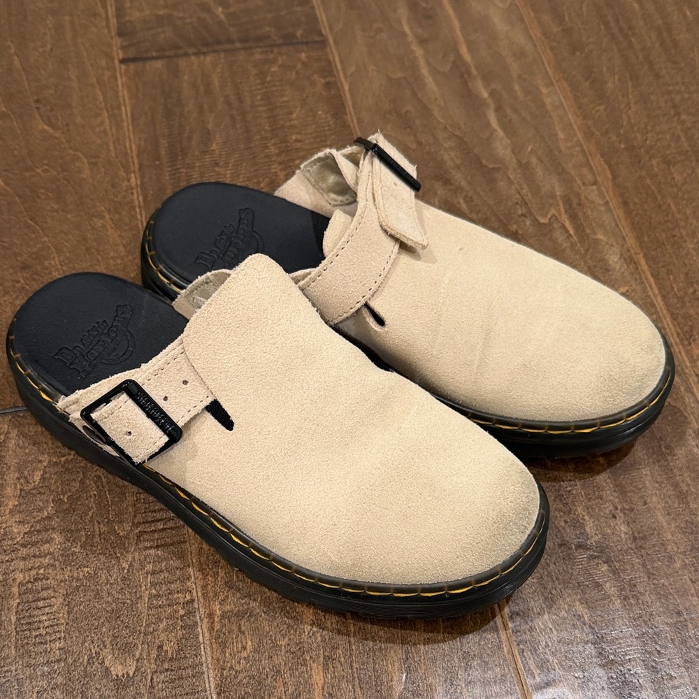 Dr. Martens Beige Suede Slip-On Loafers